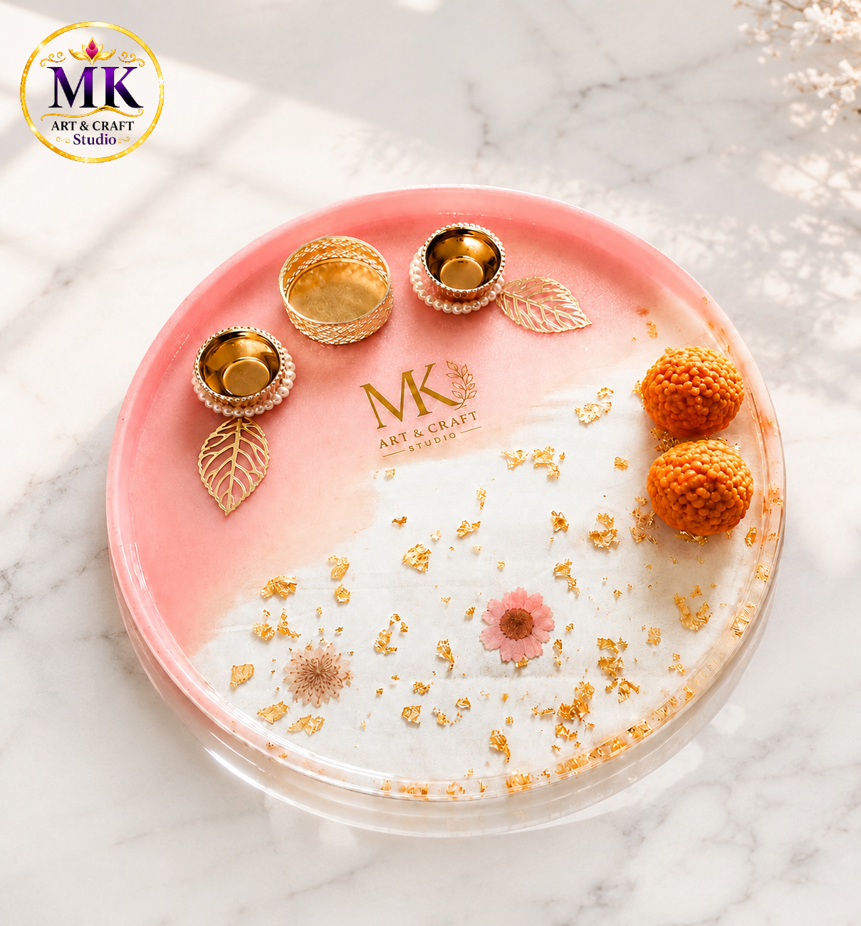 Rosé Luxe Divine Floral Pooja Plate