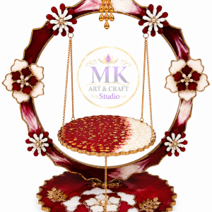 Regal Maroon & Gold Floral Resin Jhula