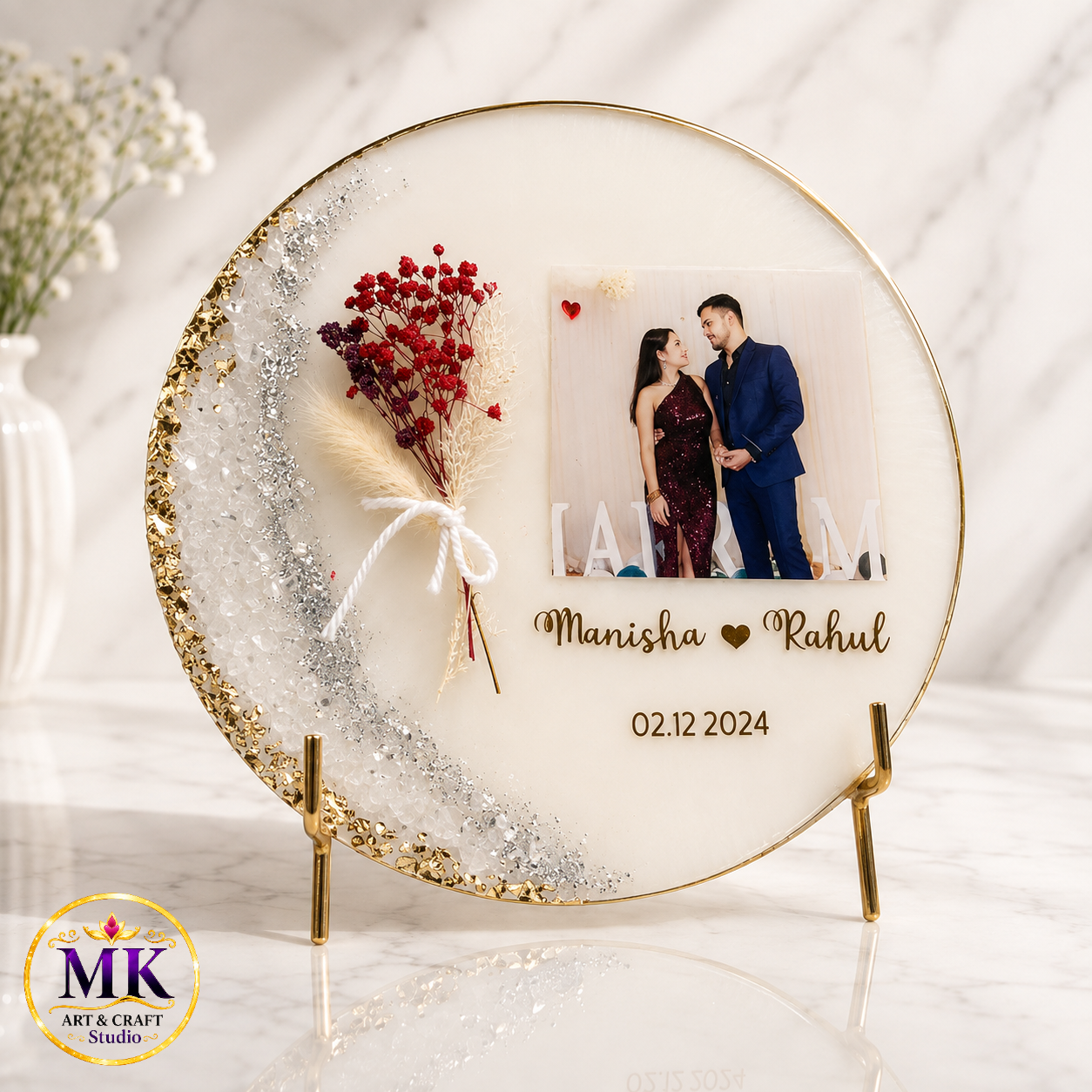 Royal Bloom Forever Custom Resin Photo Frame