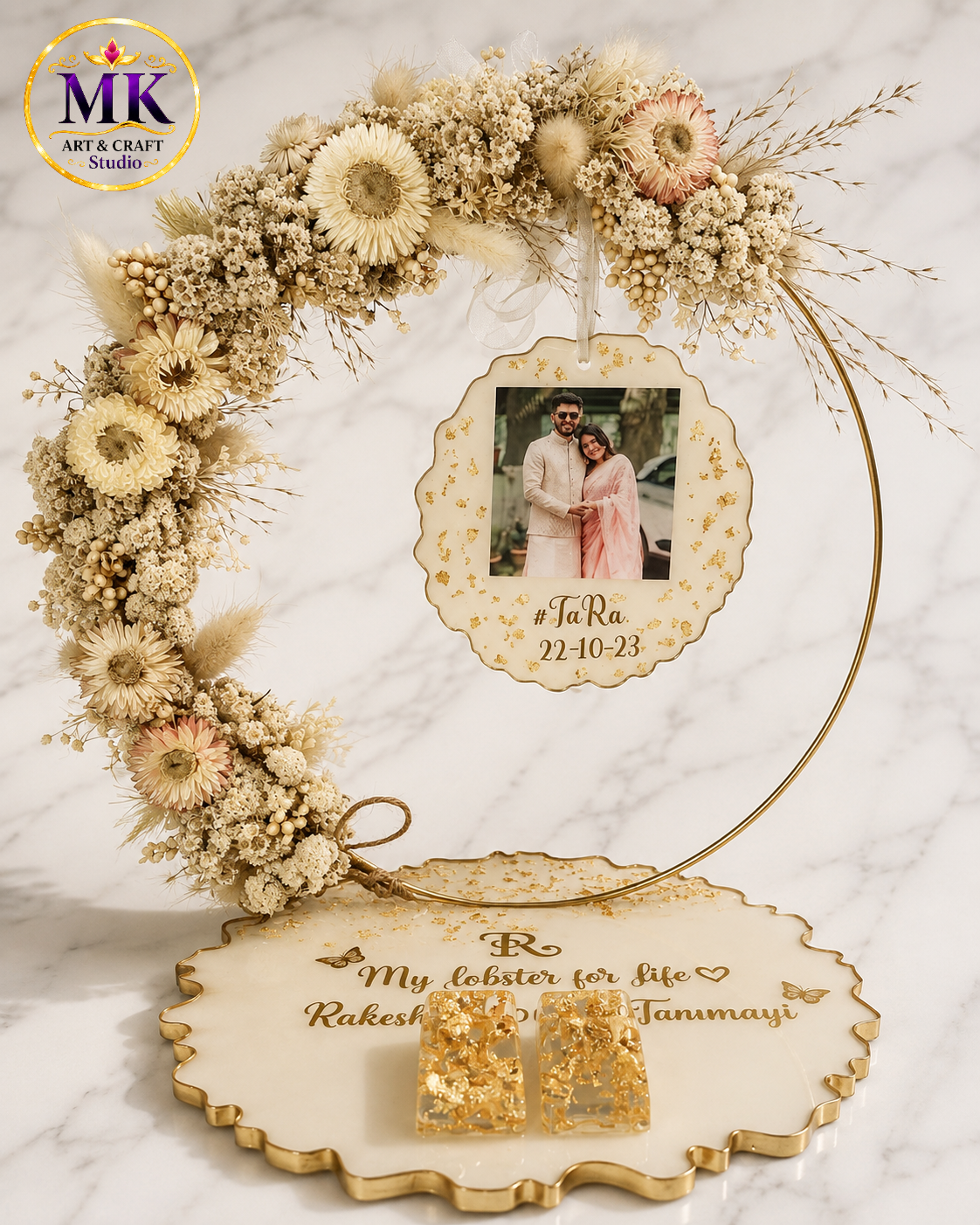 Ivory White & Golden Forever Ring Plate