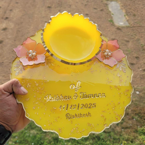 Premium Handmade Resin Haldi Ceremony Plate