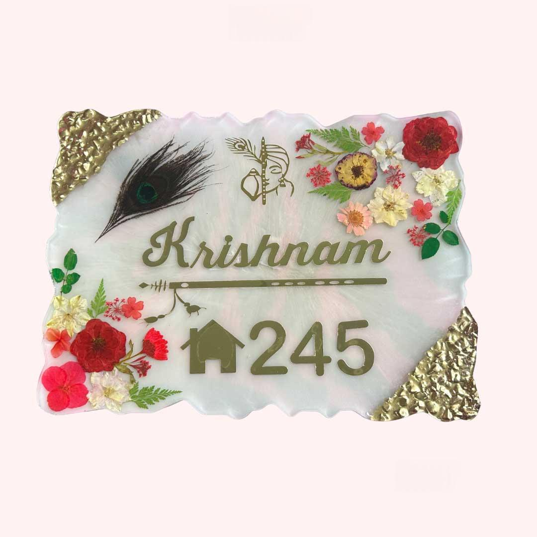 Customized Resin Floral Nameplate - Image 2