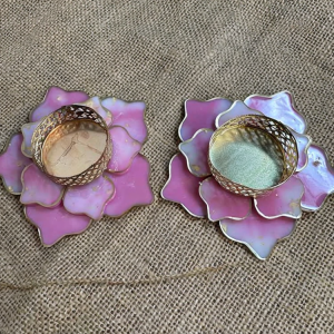 Lotus Tealight Candle Holder Pink – Set of 2