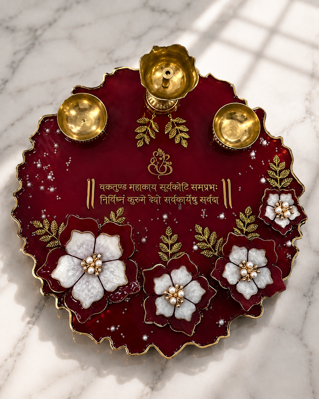 Ruby Divine Aarti Pooja Plate