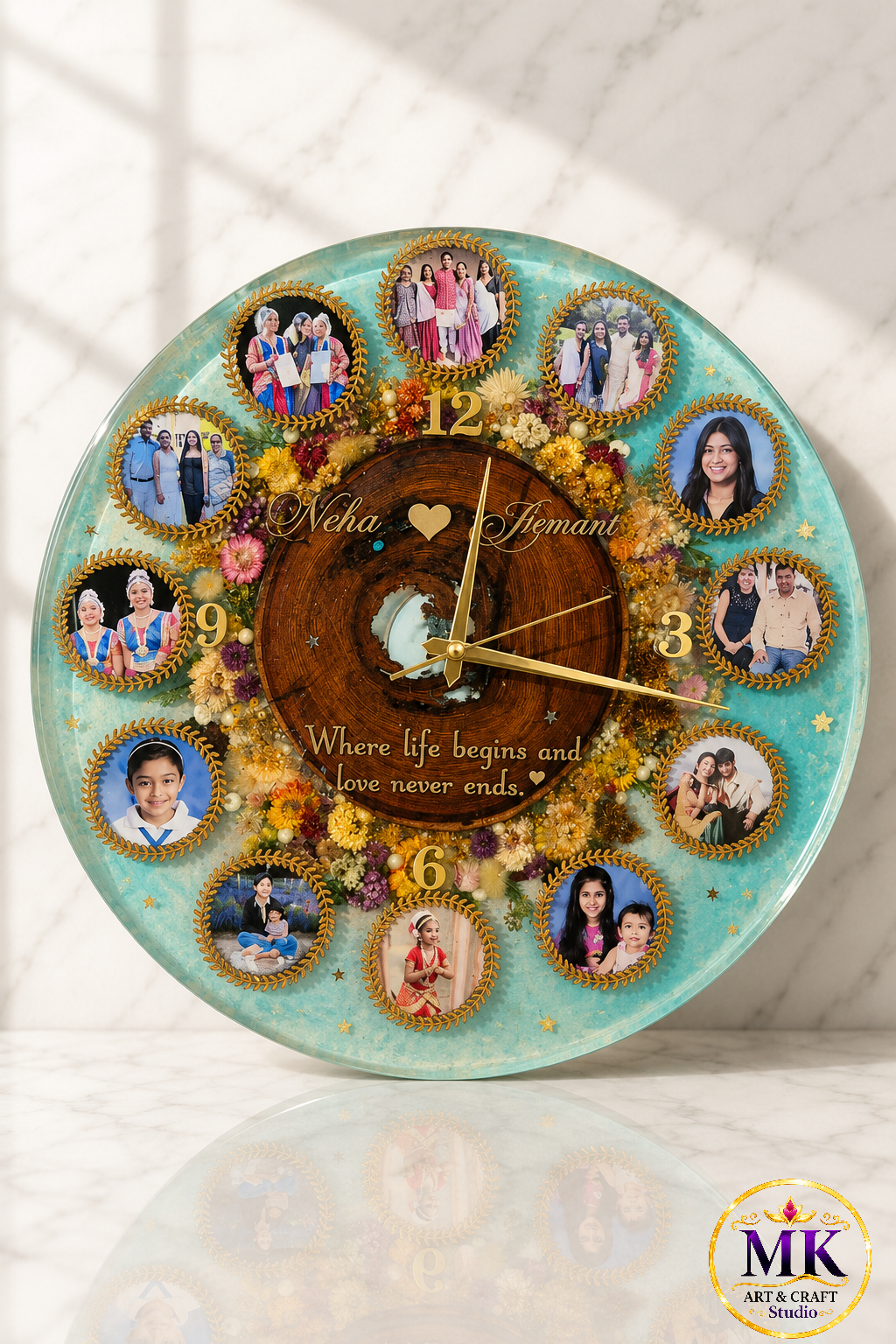 Everlasting Family Memories Resin Clock