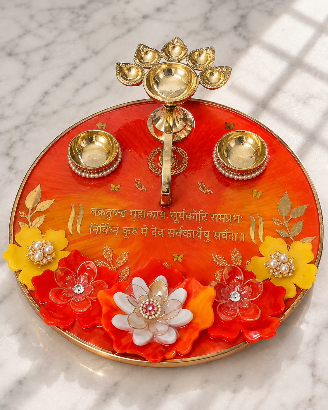 Wholesale Surya Utsav Aarti – Designer Resin Aarti Thali