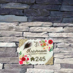 Customized Resin Floral Nameplate