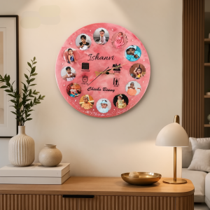 Personalized Resin Baby Wall Clock – First Birthday Gift