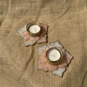 Resin Tealight Candle Holders – Elegant Home & Festive Decor | Set of 2