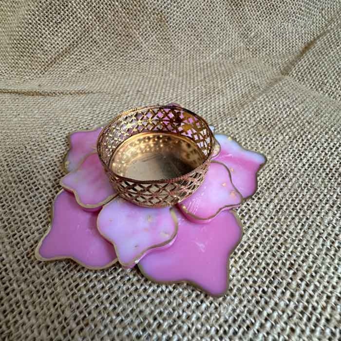 Lotus Tealight Candle Holder Pink – Set of 2 - Image 2