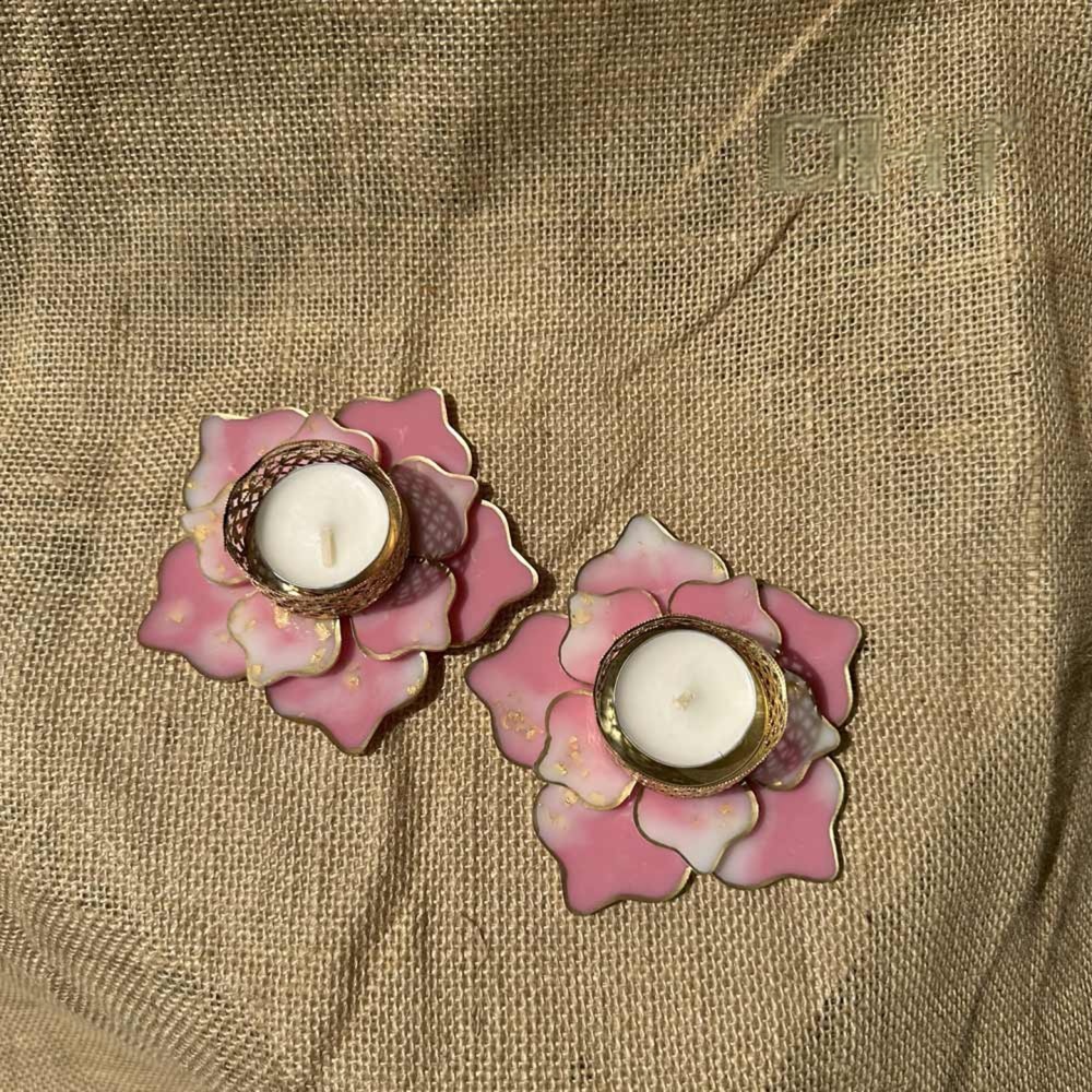 Resin Tealight Candle Holders – Elegant Home & Festive Decor | Set of 2 - Image 2